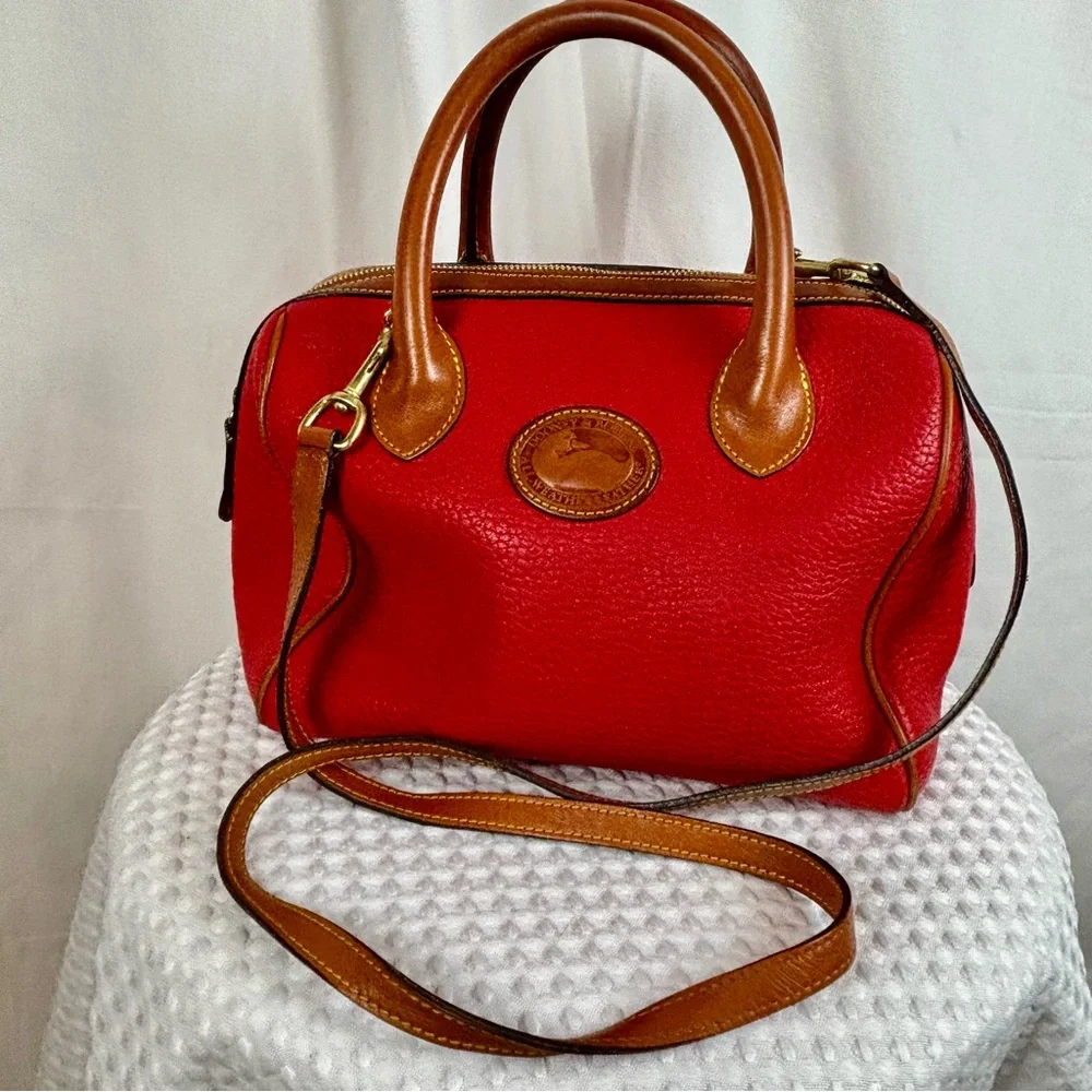Vintage DOONEY & BOURKE R28 Red DR Speedy Satchel Handbag Purse 1980’s - Picture 2 of 12